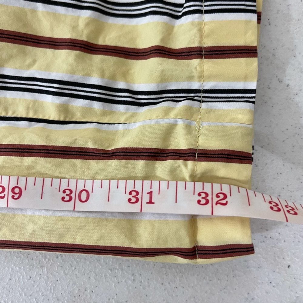 Jil Sander Yellow Striped Wide Leg Pleated Pants - Picture 10 of 10